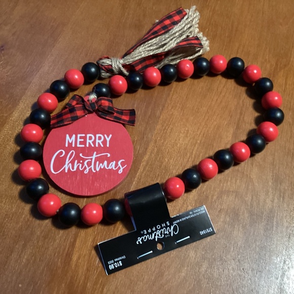 The Christmas Shoppe Wood/Polyester Garland New 33” - Picture 2 of 7